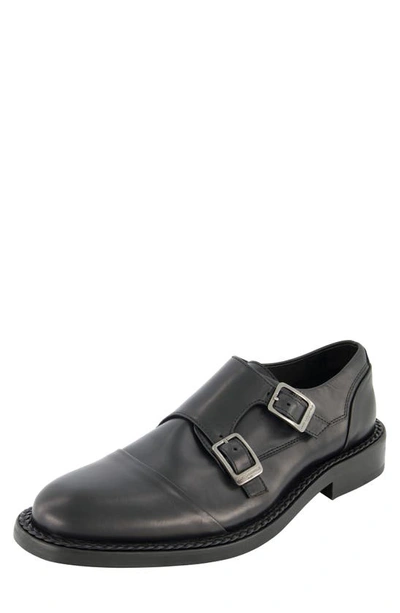 Shop Karl Lagerfeld Double Monk Strap Shoe In Black