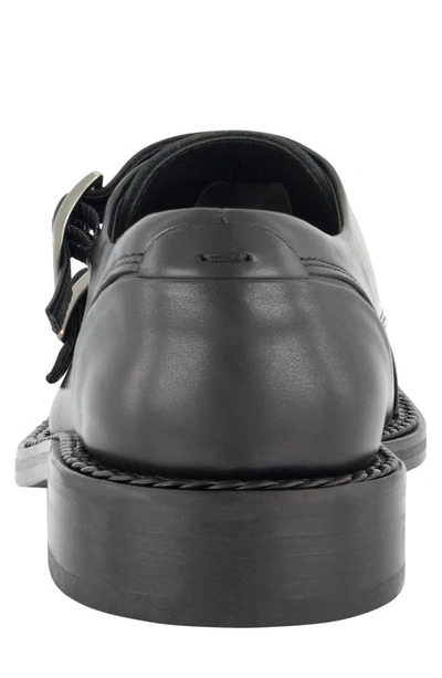 Shop Karl Lagerfeld Double Monk Strap Shoe In Black