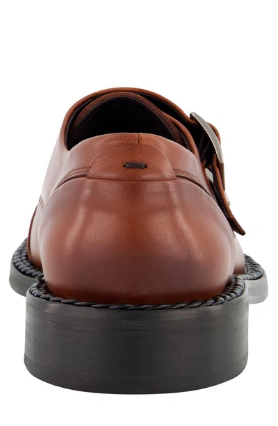 Shop Karl Lagerfeld Double Monk Strap Shoe In Brown