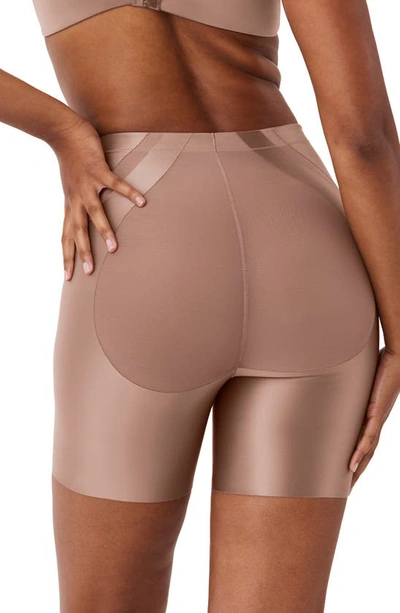 Shop Spanx Booty Lifting Mid-thigh Shorts In Cafe Au Lait