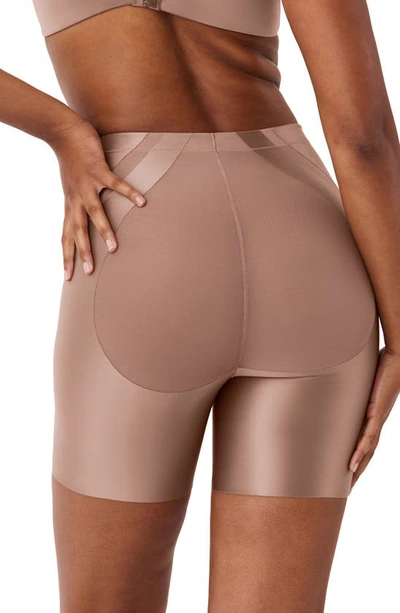 Spanx High-rise Lifting Mid-thigh Shorts In Cafe Au Lait