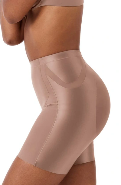 Spanx High-rise Lifting Mid-thigh Shorts In Cafe Au Lait