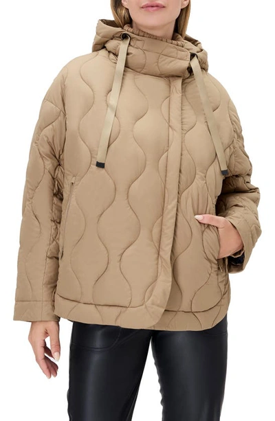 Alp N Rock Nori Water Repellent Hooded Quilted Jacket In Dark Khaki
