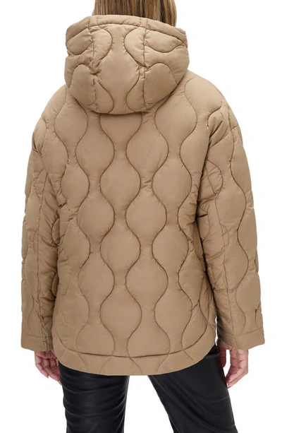 Alp N Rock Nori Water Repellent Hooded Quilted Jacket In Dark Khaki