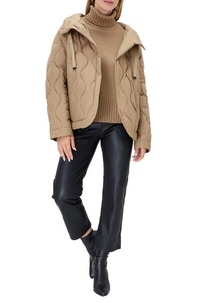 Alp N Rock Nori Water Repellent Hooded Quilted Jacket In Dark Khaki