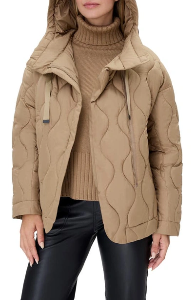 Alp N Rock Nori Water Repellent Hooded Quilted Jacket In Dark Khaki