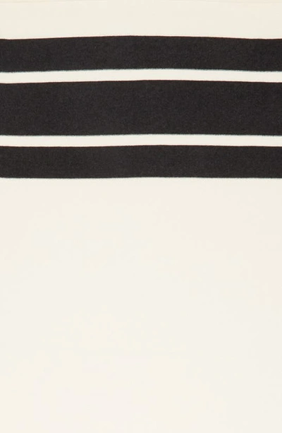 Vince Stripe Cashmere Throw Blanket In Off Blanc