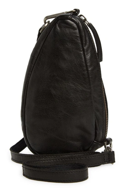 Shop Free People Mini Coffee Date Leather Crossbody Bag In Black