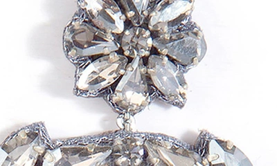 Deepa Gurnani Anushka Mixed Cut Crystal Drop Earrings In Silver