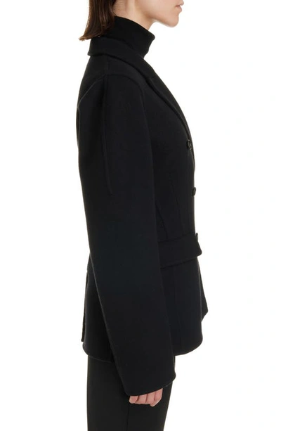 Shop Chloé Rounded Shoulder Wool & Cashmere Coat In 001-black