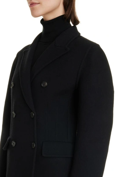 Shop Chloé Rounded Shoulder Wool & Cashmere Coat In 001-black