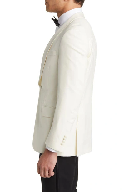 Shop Peter Millar Tailored Wool Dinner Jacket In Off White