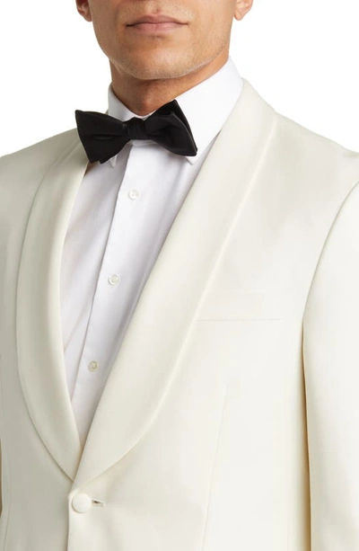 Shop Peter Millar Tailored Wool Dinner Jacket In Off White