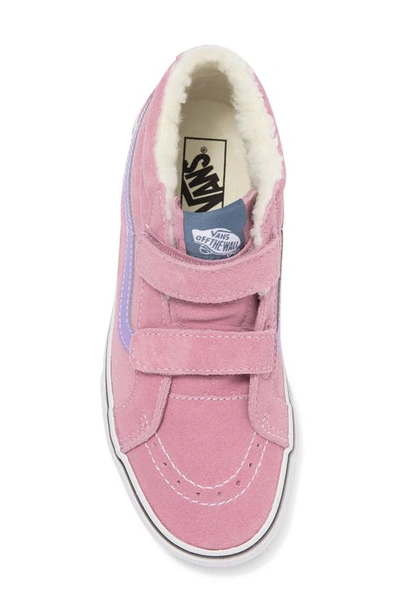 Shop Vans Kids' Sk8-mid Reissue V Sneaker In Suede/ Sherpa Multi Color