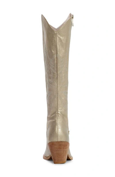 Shop Donald Pliner Kaytee Pointed Toe Western Boot In Pale Gold