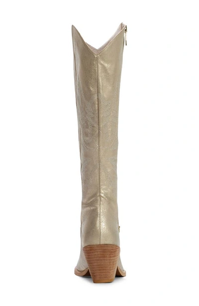 Donald Pliner Kaytee Pointed Toe Western Boot In Pale Gold