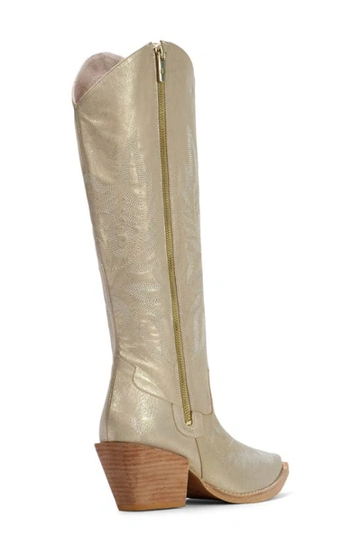 Donald Pliner Kaytee Pointed Toe Western Boot In Pale Gold