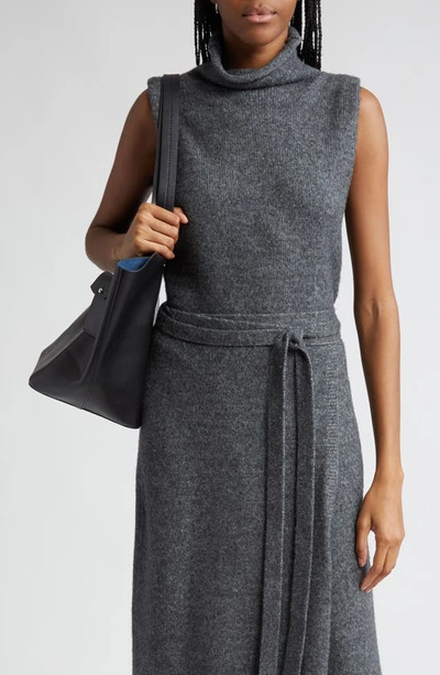 Shop Proenza Schouler White Label Lily Sleeveless Turtleneck Sweater In Grey Melange