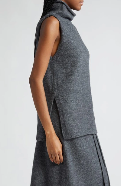 Shop Proenza Schouler White Label Lily Sleeveless Turtleneck Sweater In Grey Melange