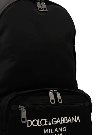 Shop Dolce & Gabbana Logo Nylon Backpack Backpacks Black