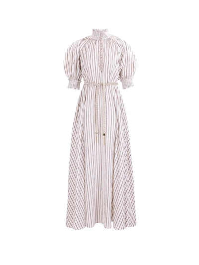 Shop Zimmermann Cotton Dress With Lurex Details