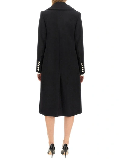 Shop Nina Ricci Long Double-breasted Coat In Black