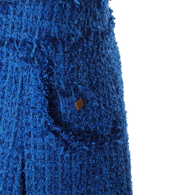 Balmain Tweed Pleated Flare Mini Skirt In Red