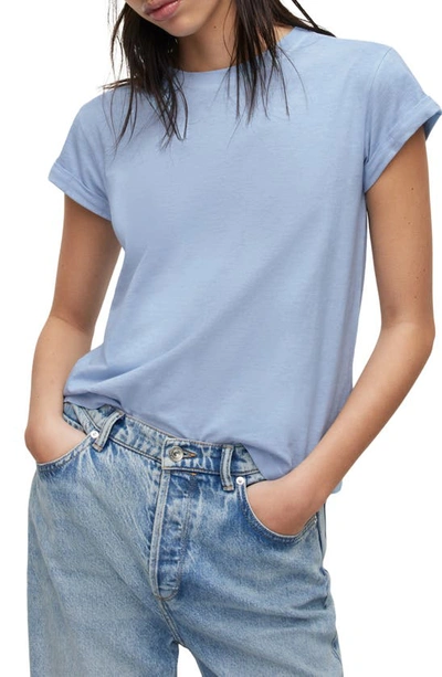 Shop Allsaints Anna Cotton T-shirt In Moon Blue