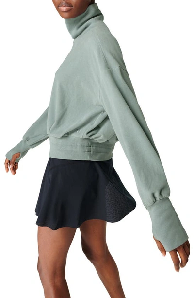 Shop Sweaty Betty Melody Fleece Pullover Sweatshirt In Storm Blue