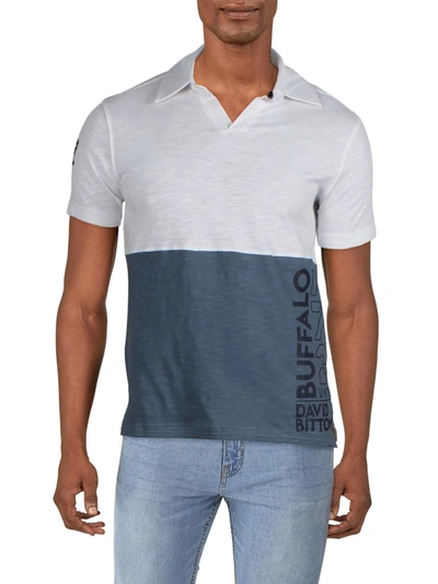 Shop Buffalo David Bitton Nokah Mens Graphic Collared Polo Shirt In Multi