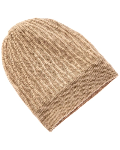Shop Hannah Rose Birch Bark Stitch Cashmere Hat In Brown