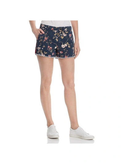 Shop Sundry Womens Denim Floral Print Cutoff Shorts In Blue