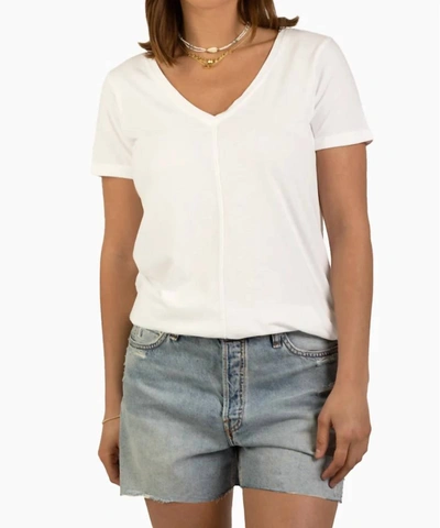 Shop Dylan Cotton Jersey Paige Deep V-tee In White