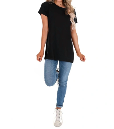 Shop Spanx P. L.t Short Sleeve Tee In Black
