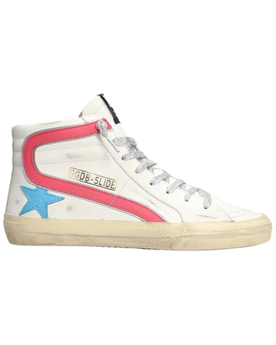 Shop Golden Goose Slide Leather Sneaker In White