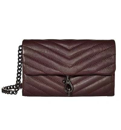 Shop Rebecca Minkoff Edie Wallet On A Chain In Currant In Red