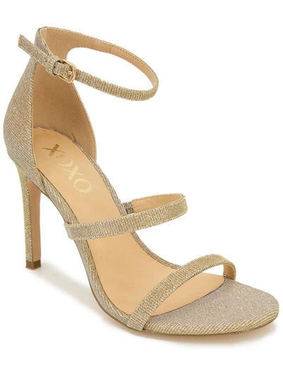 Shop Xoxo Bridgette Womens Glitter Ankle Strap Heels In Gold