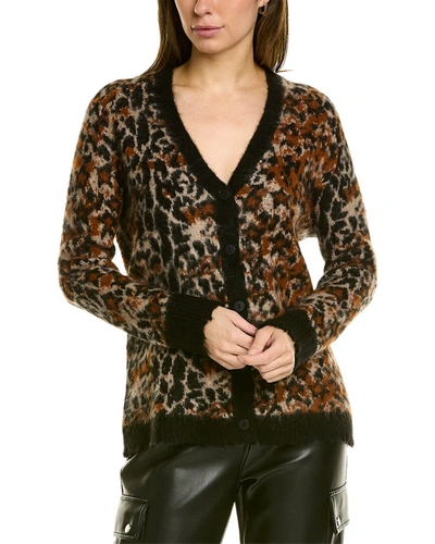 Shop Allsaints Leopard Star Alpaca & Wool-blend Cardigan In Brown