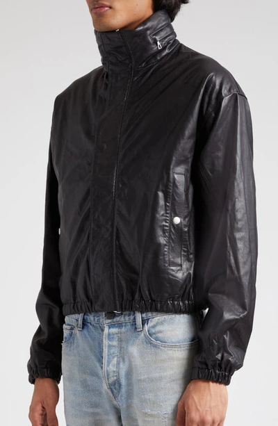 Shop John Elliott Leather Jacket In Black