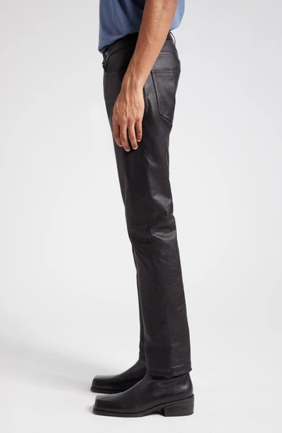 Shop John Elliott The Daze Straight Leg Leather Pants In Black