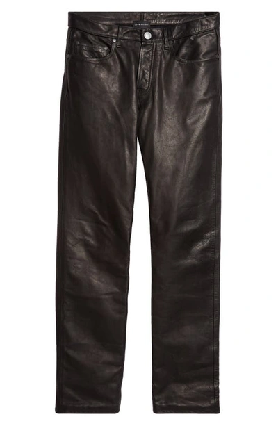 Shop John Elliott The Daze Straight Leg Leather Pants In Black