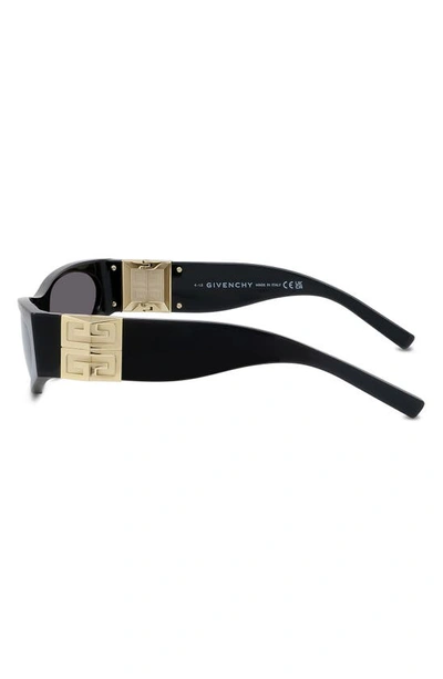 Shop Givenchy 4g 58mm Cat Eye Sunglasses In Shiny Black / Smoke