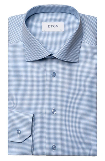 Shop Eton Contemporary Fit Textured Stretch Dress Shirt In Lt/ Pastel Blue