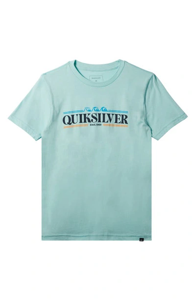 Shop Quiksilver Kids' Gradient Lines Graphic T-shirt In Pastel Turquoise