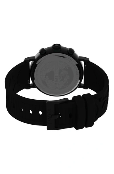 Timex ® Standard Chronograph Resin Strap Watch, 43mm In Black