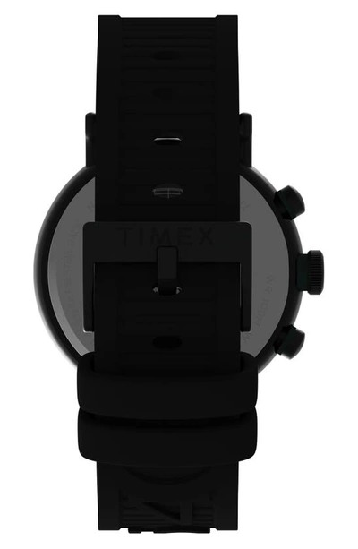 Shop Timex Standard Chronograph Resin Strap Watch, 43mm In Black
