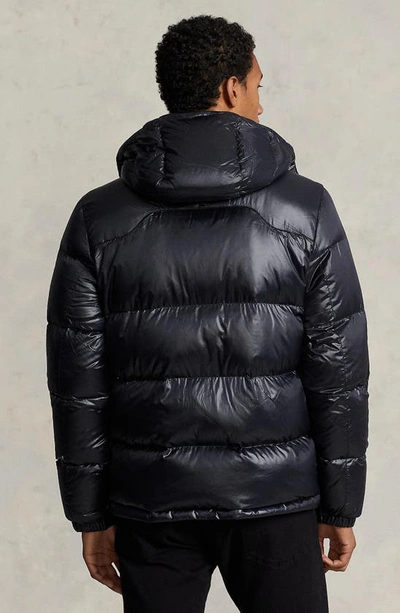 Shop Polo Ralph Lauren Recycled Nylon Down Puffer Jacket In Polo Black Glossy