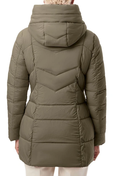 Bernardo Hooded Water Resistant Puffer Jacket In Liquid Metal