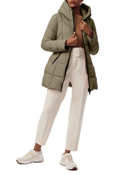 Bernardo Hooded Water Resistant Puffer Jacket In Liquid Metal