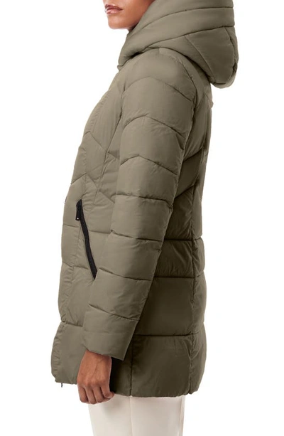 Bernardo Hooded Water Resistant Puffer Jacket In Liquid Metal